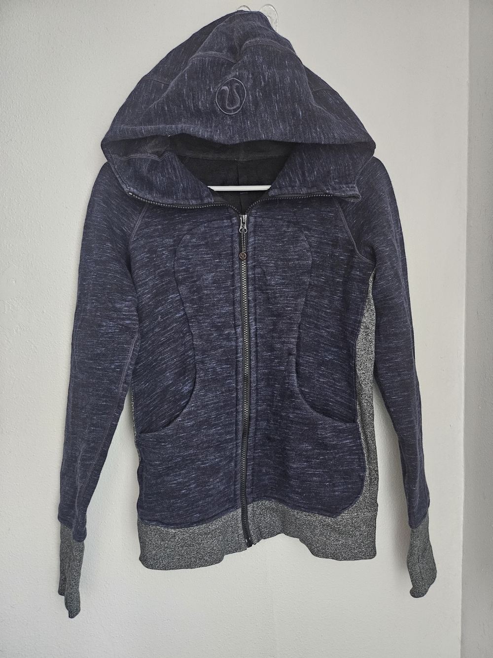 lululemon Scuba Two Tone Navy Hooded Zip-Up Jacket